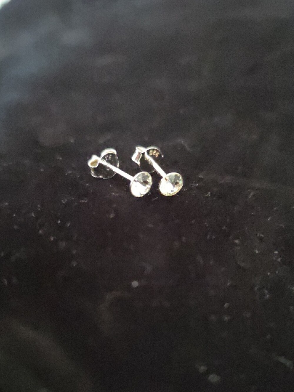 Sterling Silver Clear Cz Crystal Stud Earrings